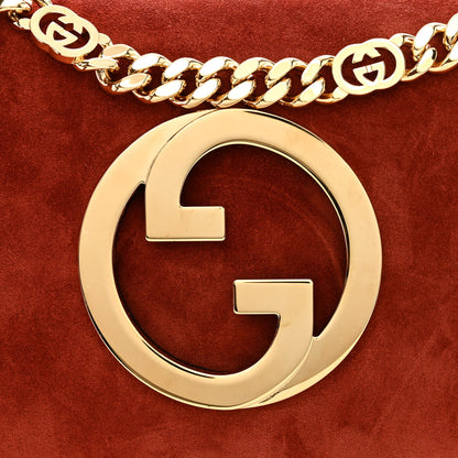 Gucci Suede Talco Roxy Calfskin Blondie Chain Shoulder Flap Bag Blondie Red 8 of 10
