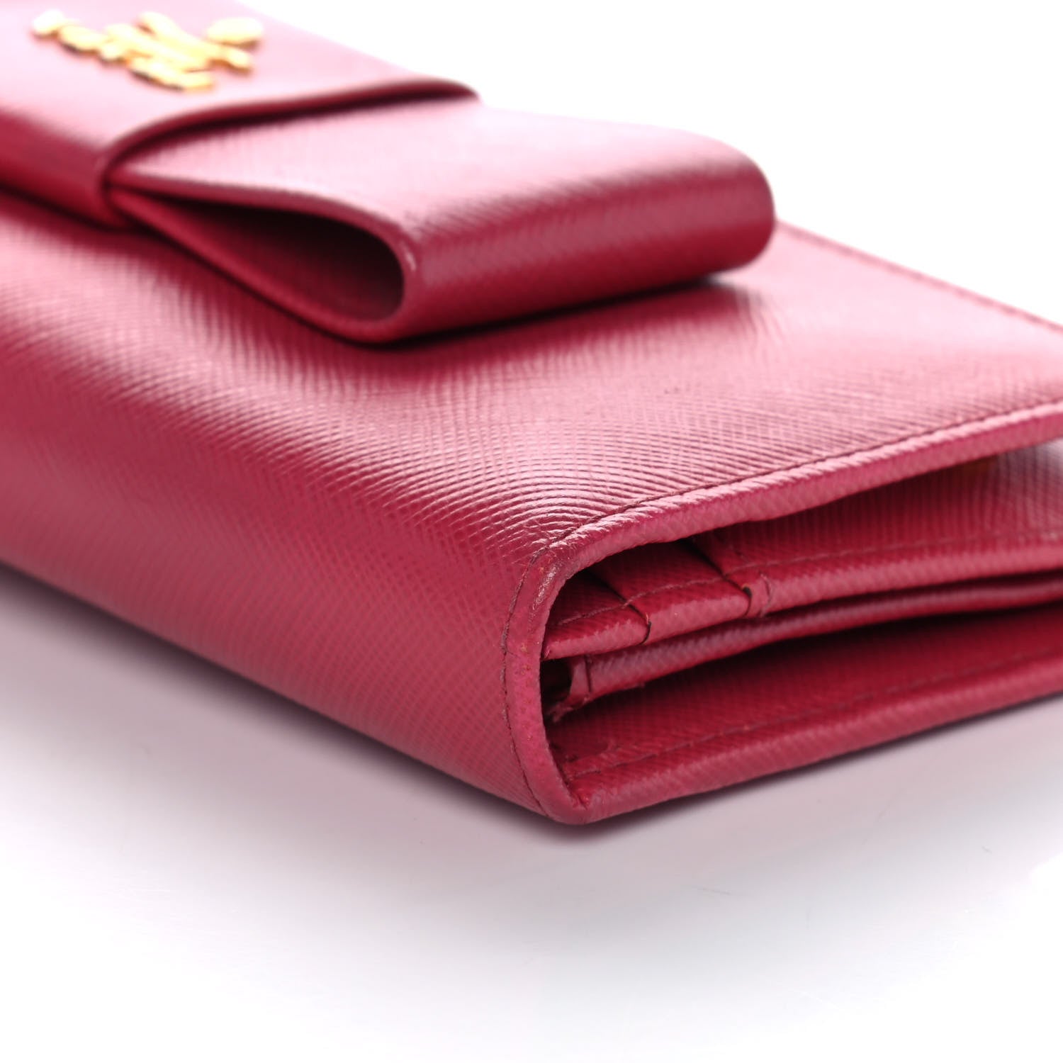 Prada Saffiano Fiocco Bow Continental Wallet Peonia 11 of 15