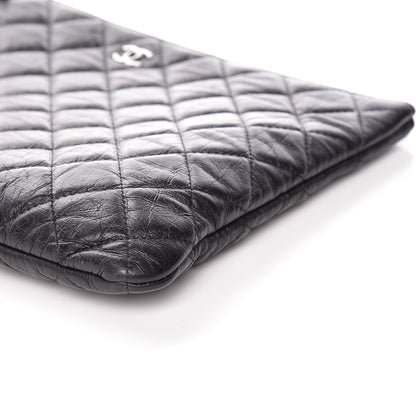 Chanel Aged Calfskin Quilted Medium Tassel Cosmetic Case Grey 9 of 9