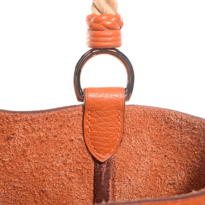 Hermes Taurillon Clemence Mangeoire Rope Bag Potiron 9 of 9