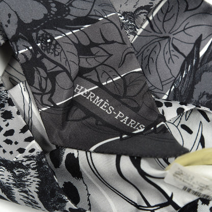 Hermes Silk Jungle Love Rainbow Twilly Gris Black White 4 of 4