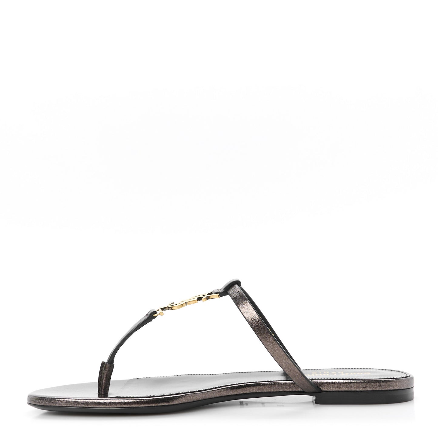 Calfskin Cassandra Monogram Sandals 38 Metal Walnut