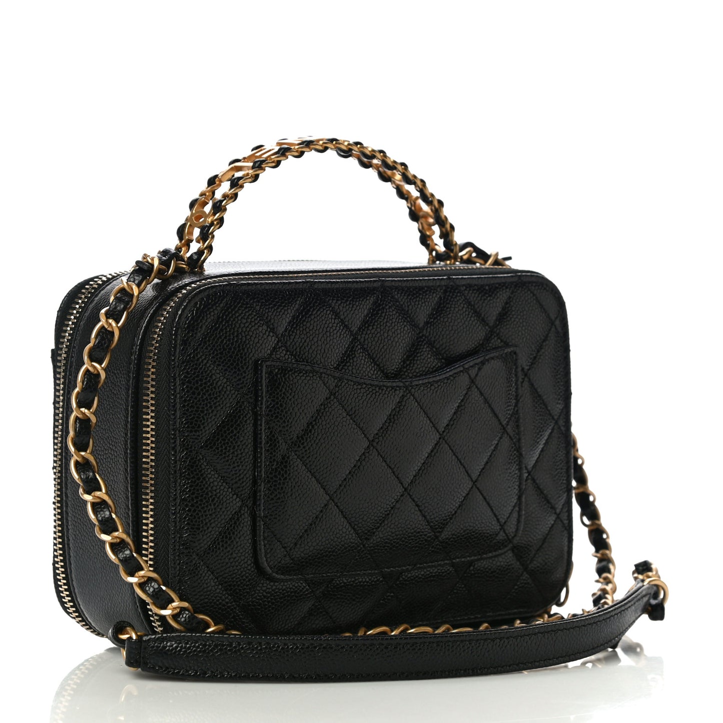 Caviar Quilted Small Pick Me Up Vanity Case Black