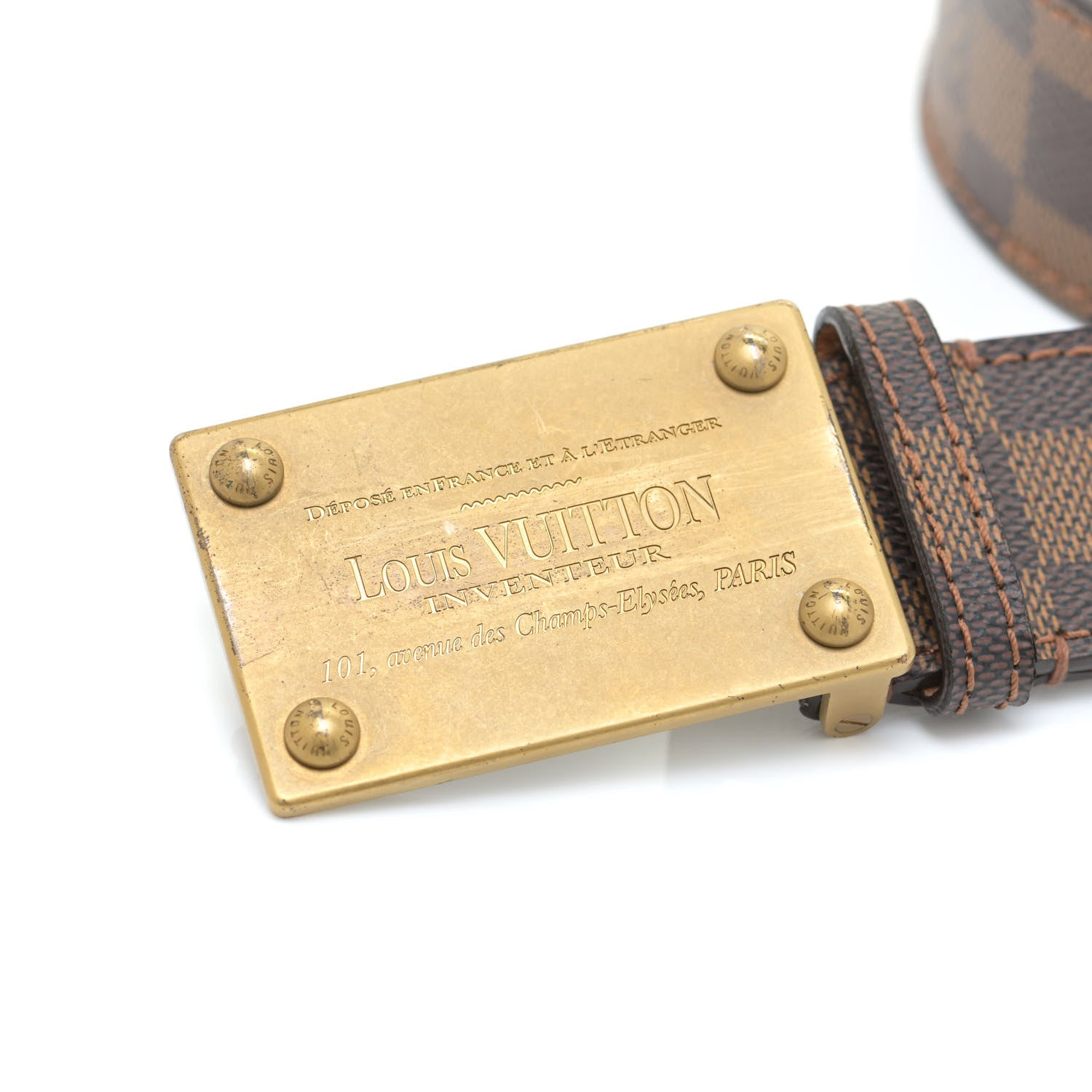 Louis Vuitton Damier Ebene Inventeur Belt 90 36 3 of 12