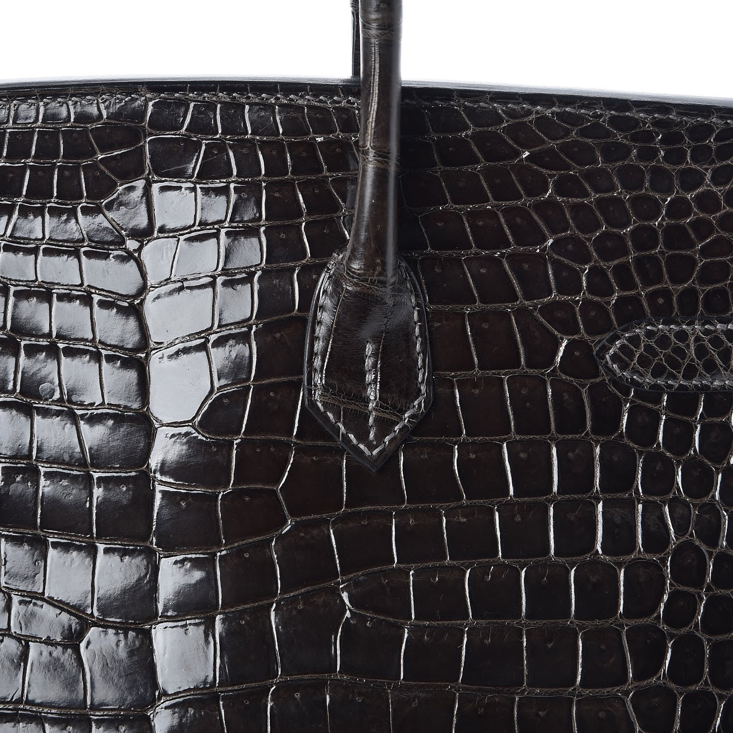 Hermes Shiny Porosus Crocodile Birkin 35 Graphite 28 of 38