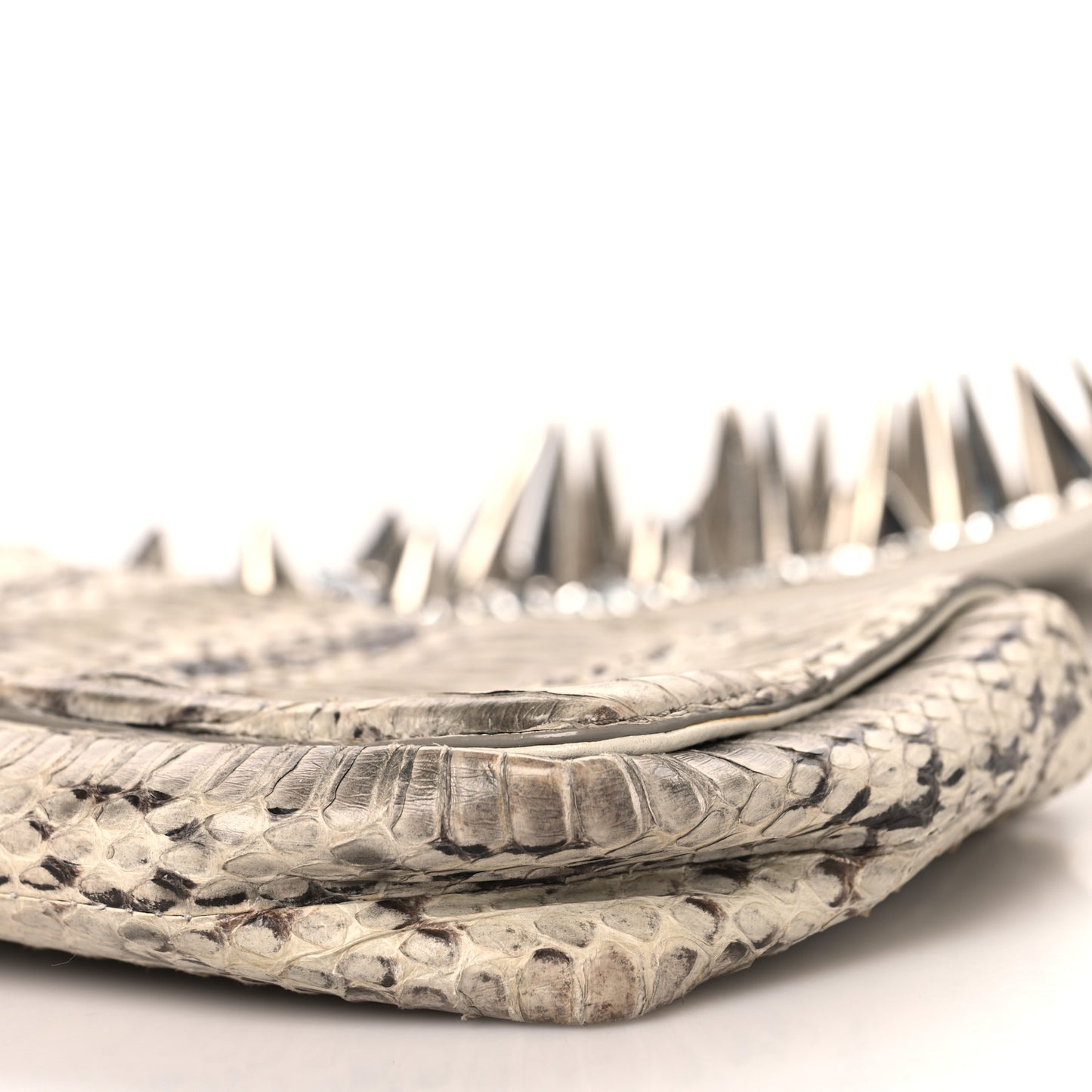 Snakeskin Artemis Spike Strap White