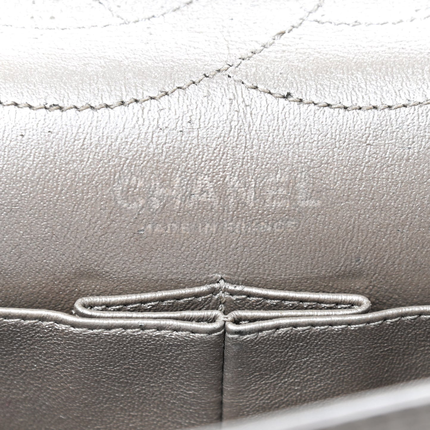 Metallic Aged Calfskin Quilted 2.55 Reissue 227 Flap Grey