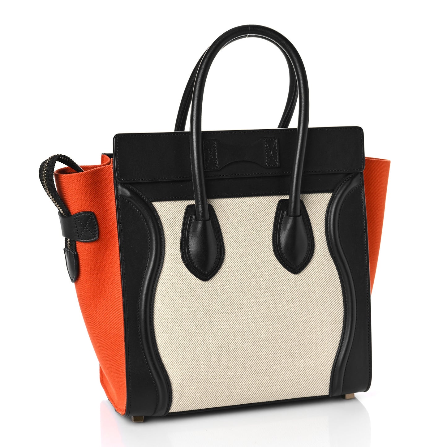 Canvas Smooth Calfskin Micro Tri-Color Luggage Carmin