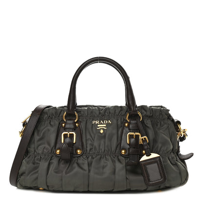 Prada Tessuto Nylon Gaufre Shopping Satchel Fumo 1 of 14