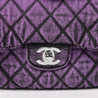 Chanel Denim Quilted Small Flap Purple Black 10 of 10