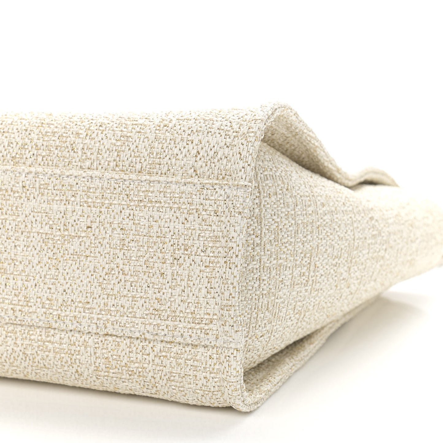 Lurex Boucle Small Deauville Tote Ivory