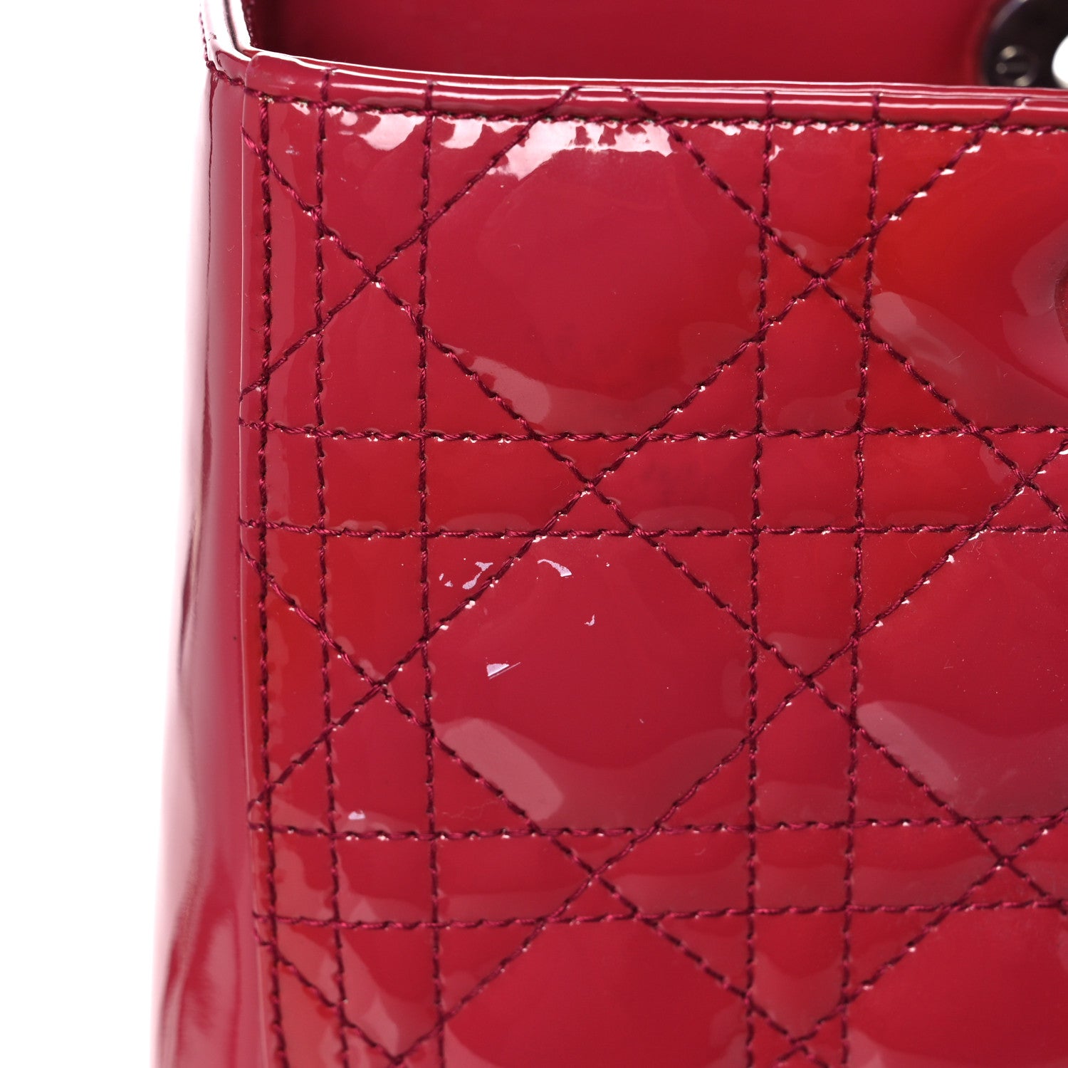 Christian Dior Patent Cannage Large Lady Dior Fuchsia 13 of 16
