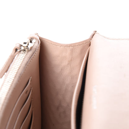 Saint Laurent Calfskin Crocodile Embossed Monogram Sunset Chain Wallet Soft Nude 9 of 10