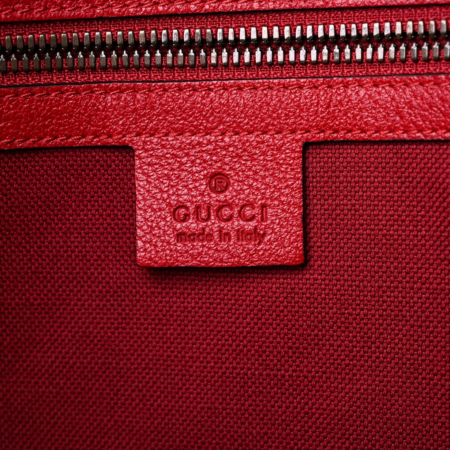 Gucci Canvas Calfskin Sylvie Stripe Logo Mens Tote Red White Blue 6 of 11