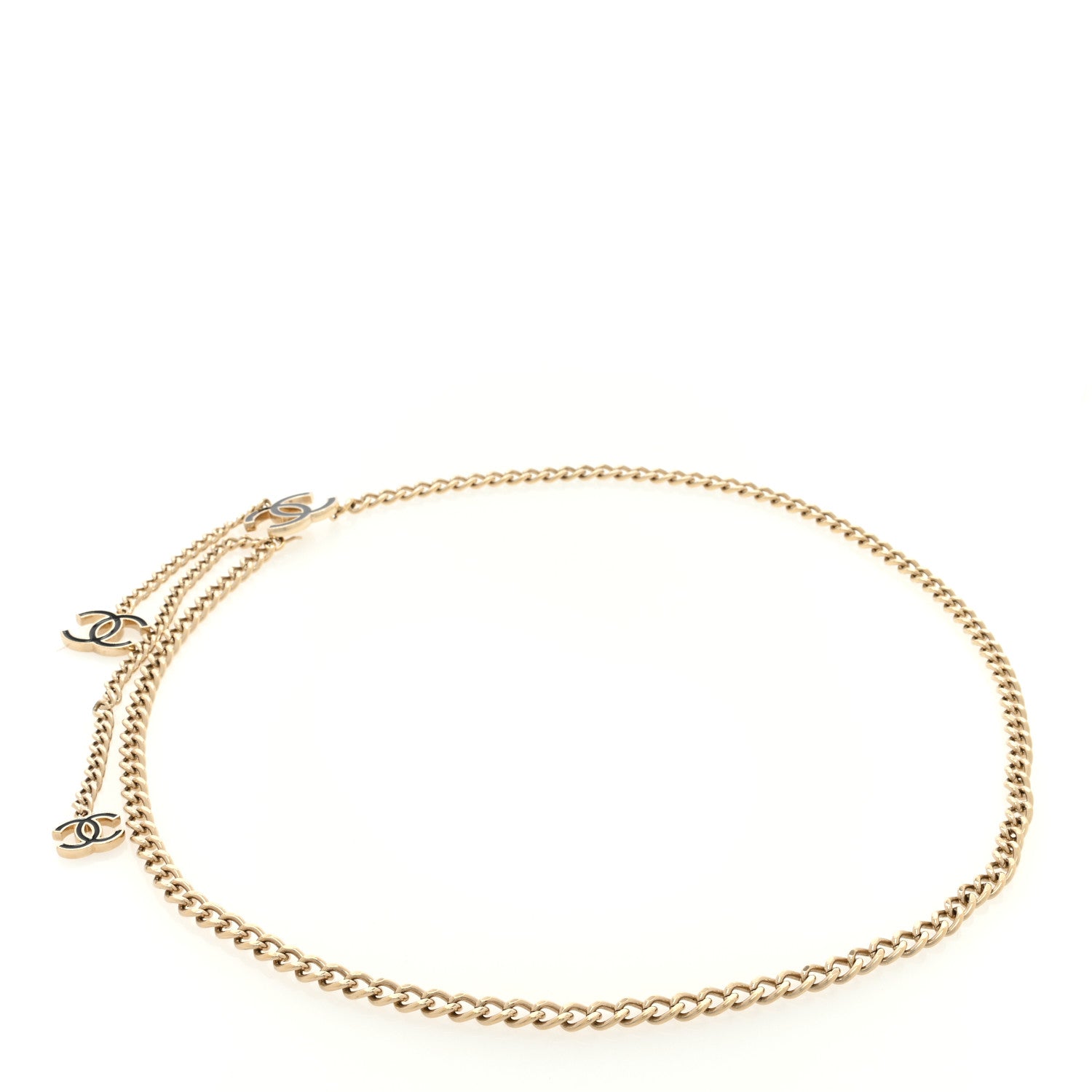 Chanel Enamel CC Chain Logo Belt Gold Black 2 of 3