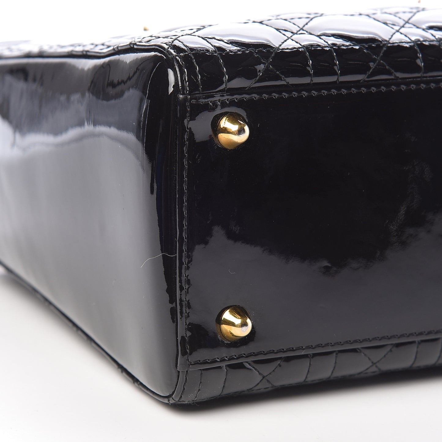 Patent Cannage Large Lady Dior Black
