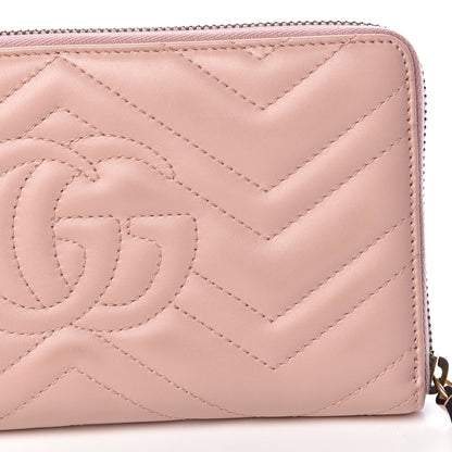 Gucci Calfskin Matelasse GG Marmont Zip Around Organizer Wallet Perfect Pink 10 of 11