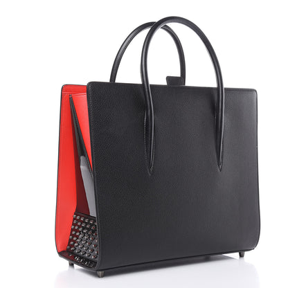 Christian Louboutin Calfskin Patent Studded Large Paloma Black 3 of 14