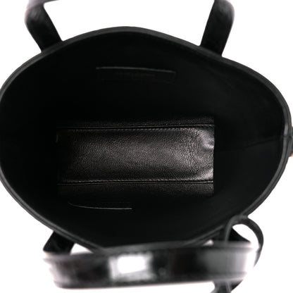 Saint Laurent Calfskin Crocodile Embossed Paris Mini Toy Shopper Tote Black 5 of 12