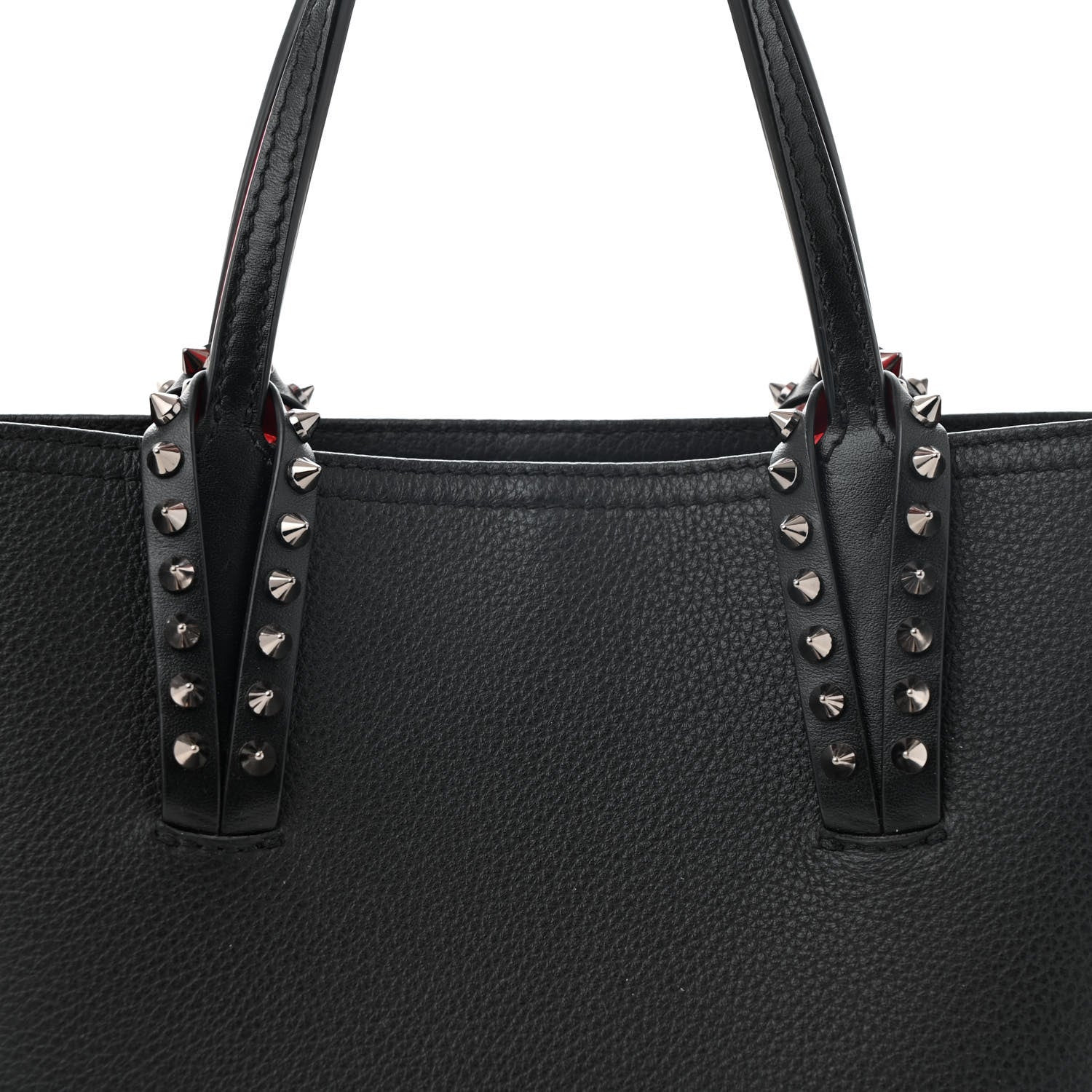 Christian Louboutin Calfskin Empire Spiked Mini East West Cabata Shopper Tote Black 7 of 11