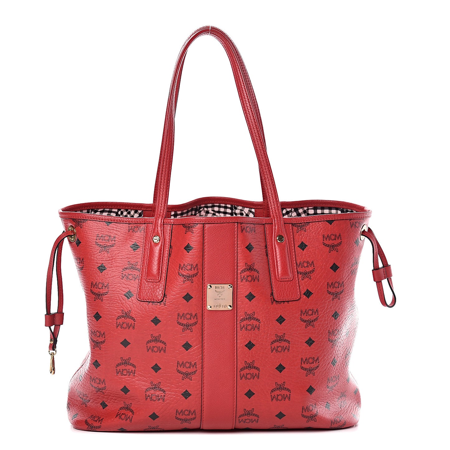 Visetos Medium Liz Reversible Shopper Tote Ruby Red