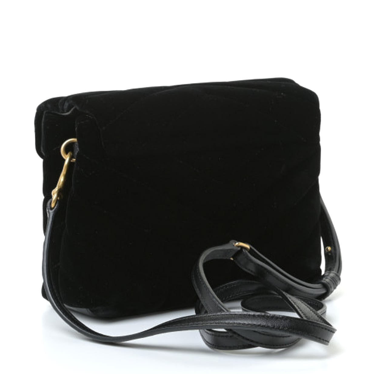Velvet Y Quilted Monogram Toy Loulou Chain Satchel French Black
