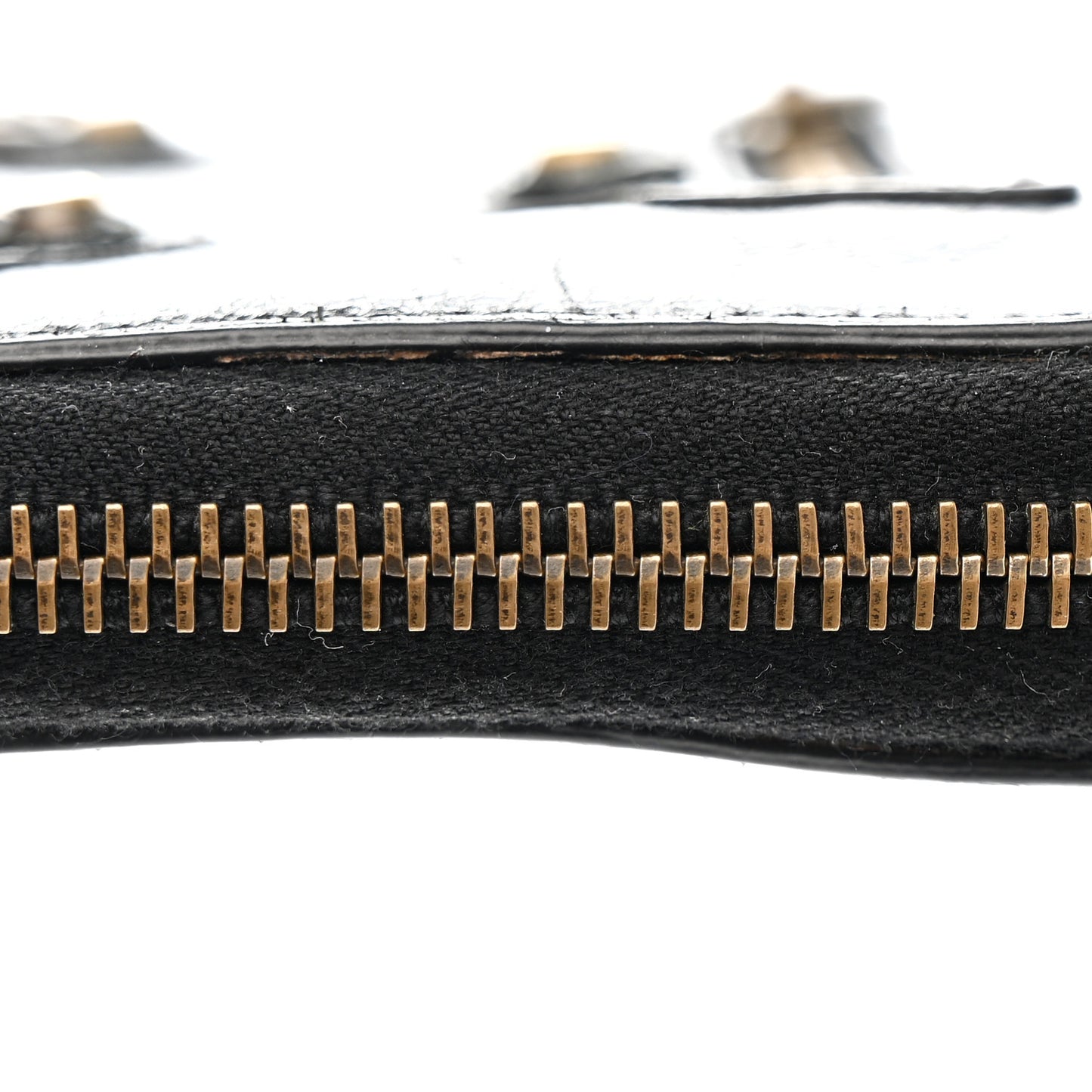 Agneau Classic Gold Hardware Compact Wallet Black