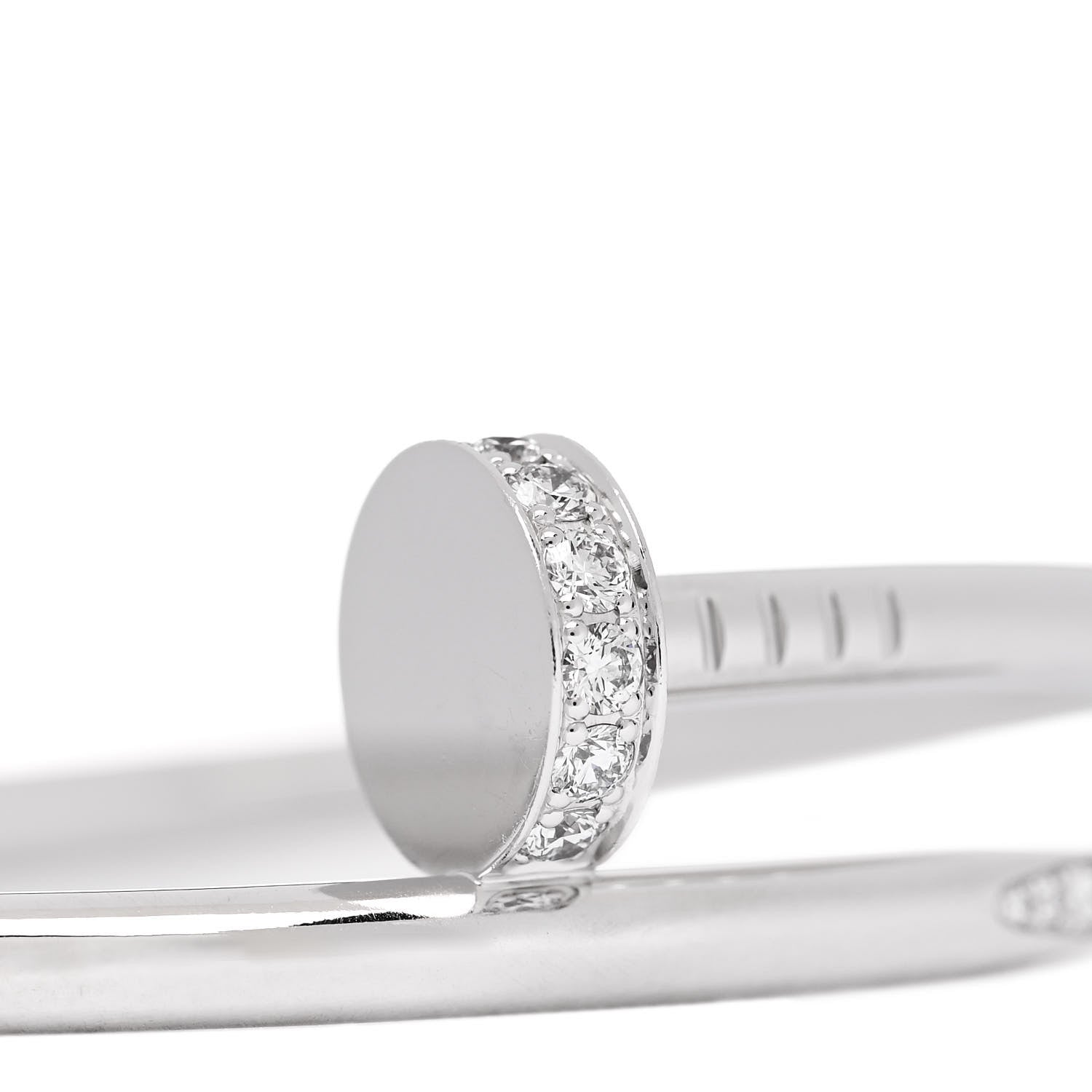 Cartier 18K White Gold Diamond Juste Un Clou Bracelet 15 3 of 4
