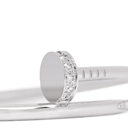 Cartier 18K White Gold Diamond Juste Un Clou Bracelet 15 3 of 4
