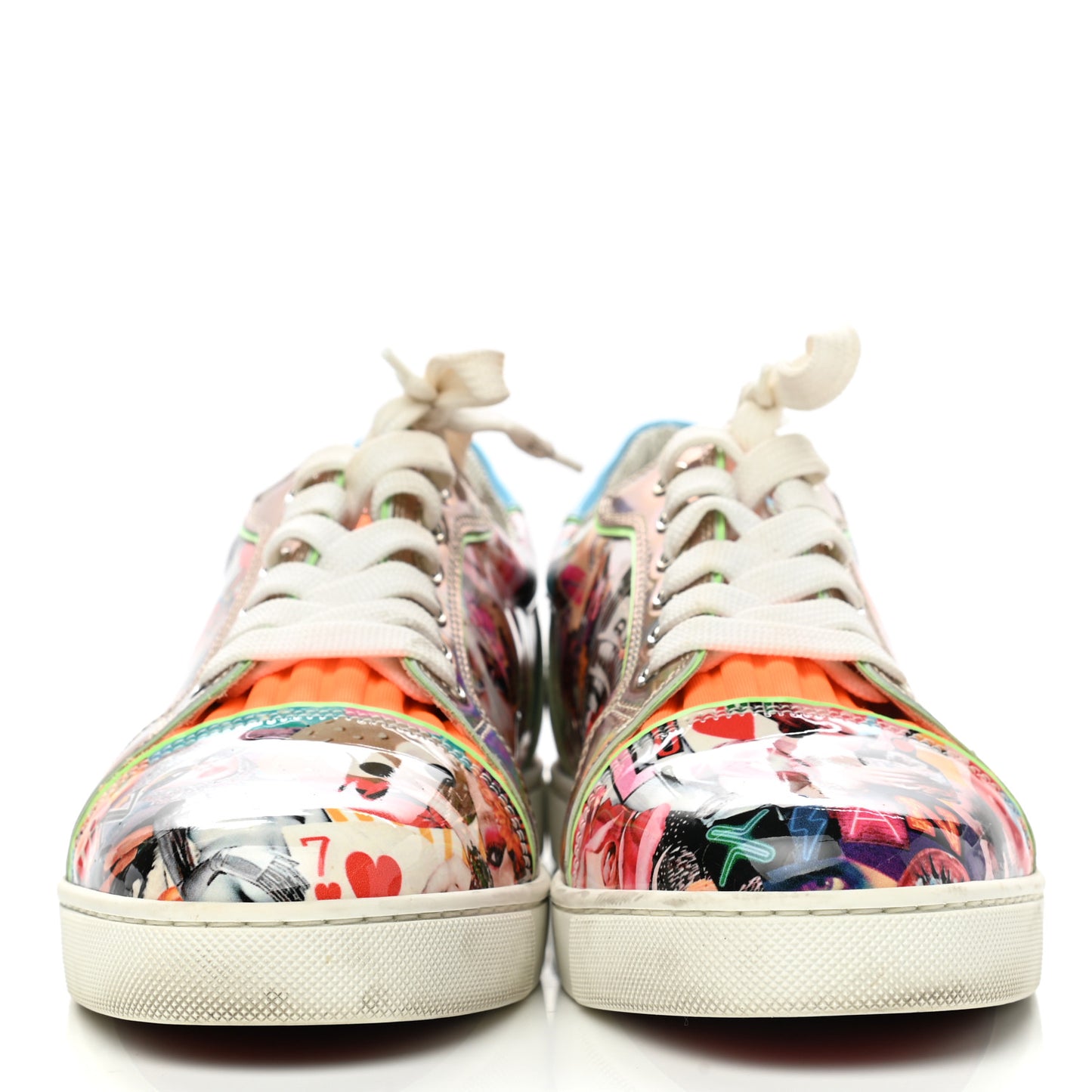 Calfskin Vieira Print Womens Orlato Flat Sneakers 39.5 Multicolor