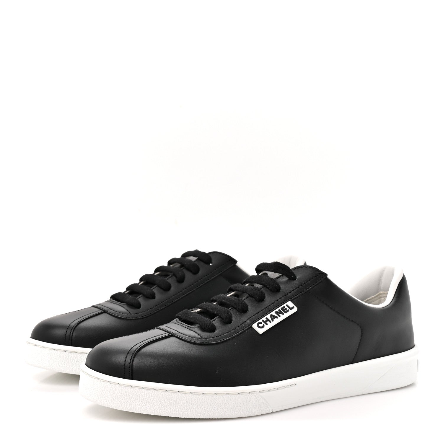 Chanel Calfskin CC Uniform Womens Sneakers 39 Black 4 of 10