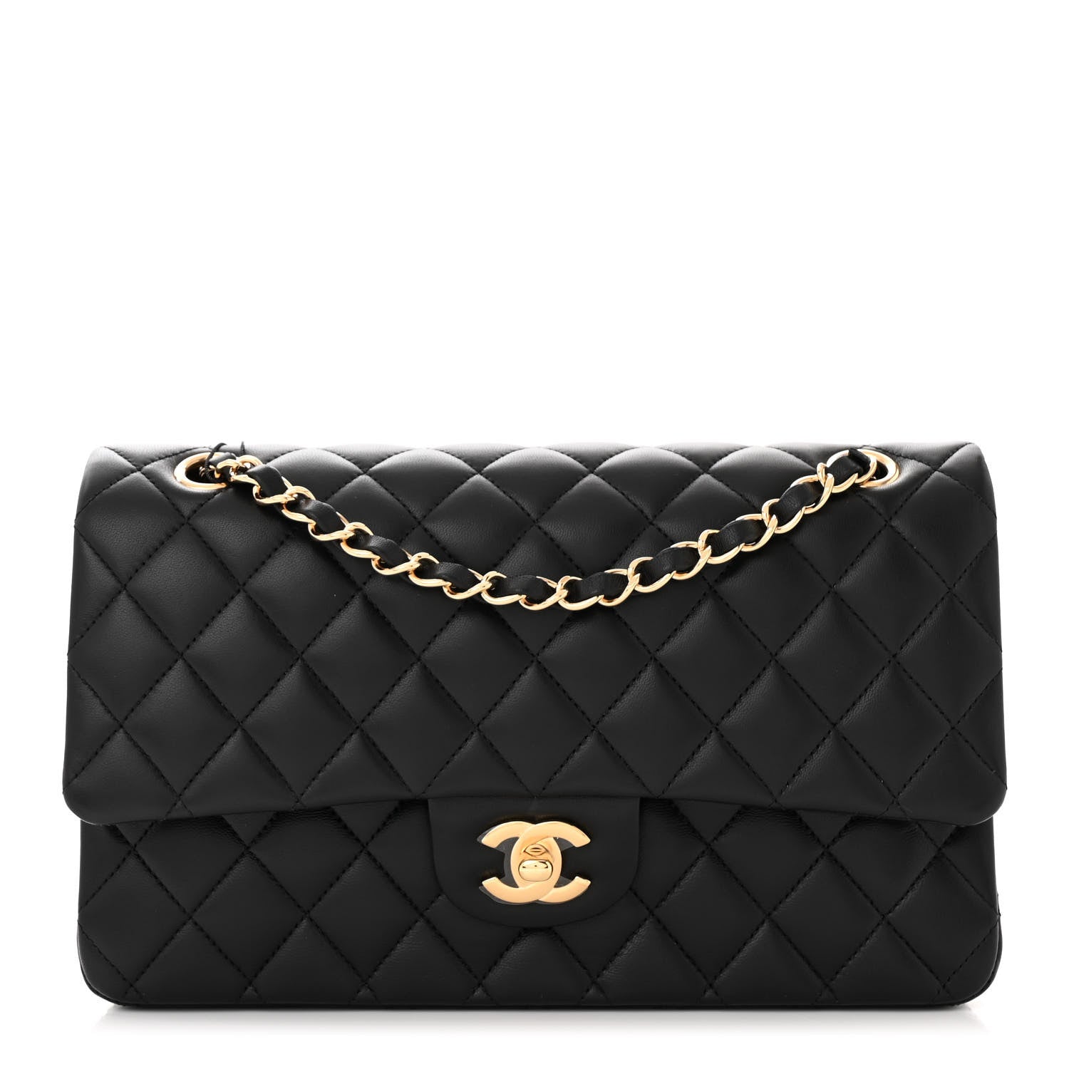 Chanel Lambskin Quilted Medium Double Flap Black 1 of 10