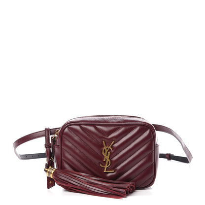 Saint Laurent Calfskin Matelasse Monogram Lou Belt Bag Dark Legion Red 1 of 11