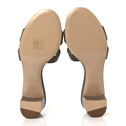 Hermes Epsom Oasis Sandals 37 Etoupe 5 of 8
