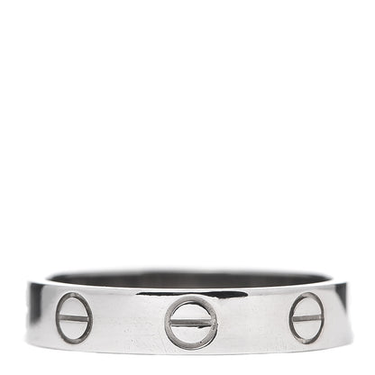 Cartier 18K White Gold 3.5mm LOVE Wedding Band Ring 51 5.75 3 of 4