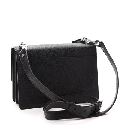 Saint Laurent Grained Calfskin Medium Monogram Sunset Satchel Black 3 of 10