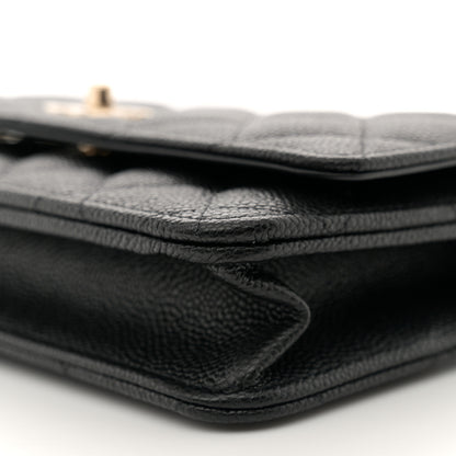 Chanel Caviar Quilted Bow Wallet On Chain WOC Black 10 of 11