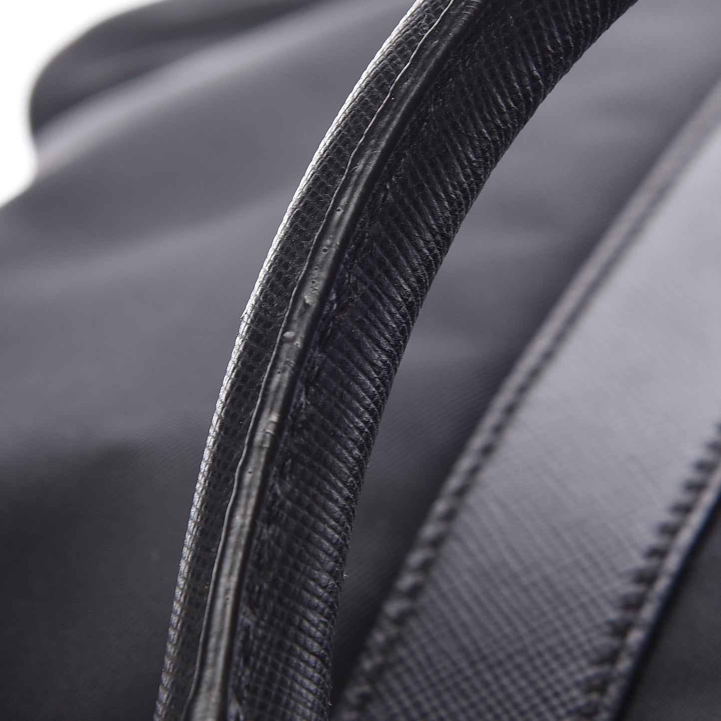 Tessuto Nylon Saffiano Metal Triangle Logo Work Bag Black