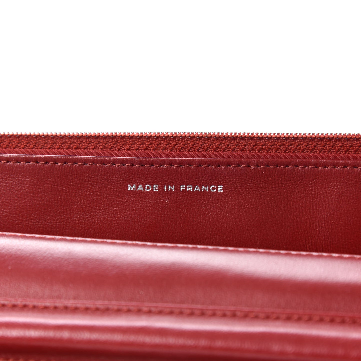 Lambskin Camellia Embossed Wallet On Chain WOC Red