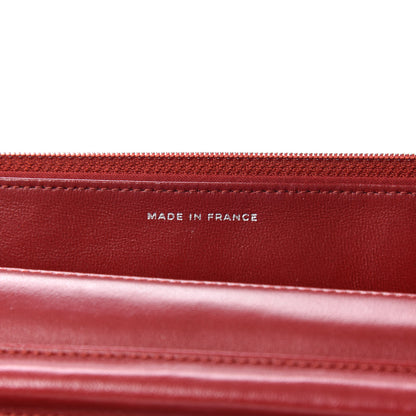 Chanel Lambskin Camellia Embossed Wallet On Chain WOC Red 7 of 9