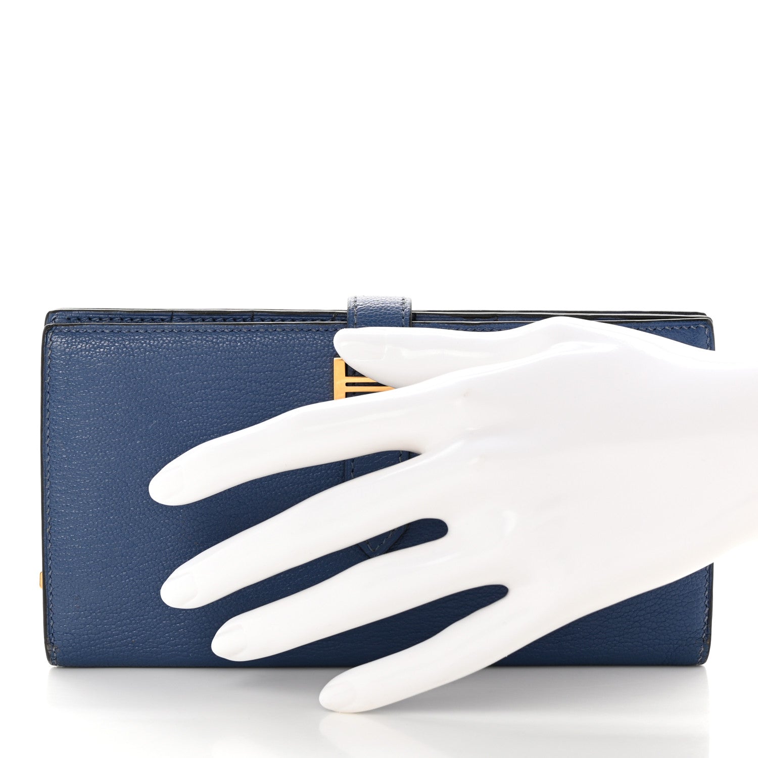 Hermes Chevre Mysore Bearn Gusset Wallet Bleu Agate 2 of 9