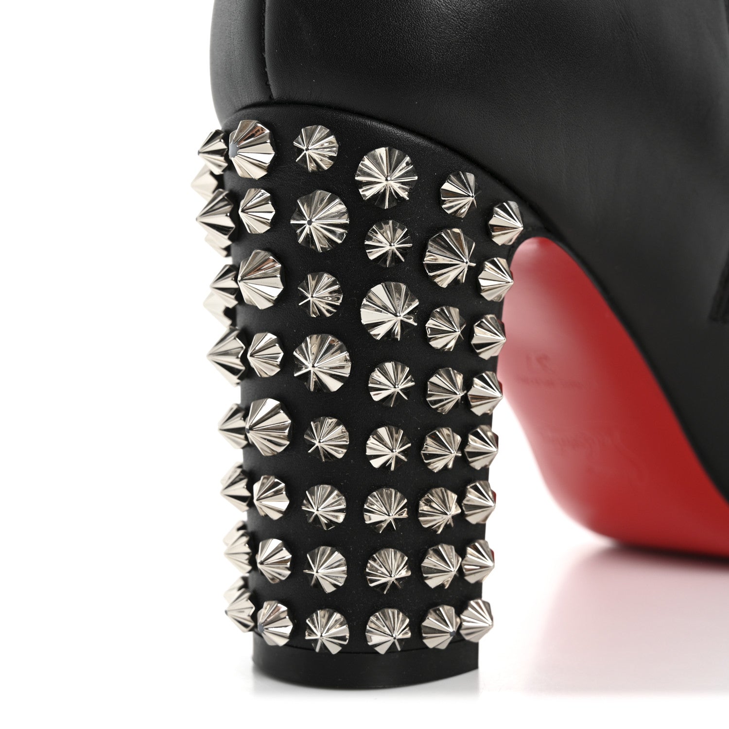 Christian Louboutin Smooth Calfskin Suzi Folk 85 Ankle Boots 37 Black 9 of 10