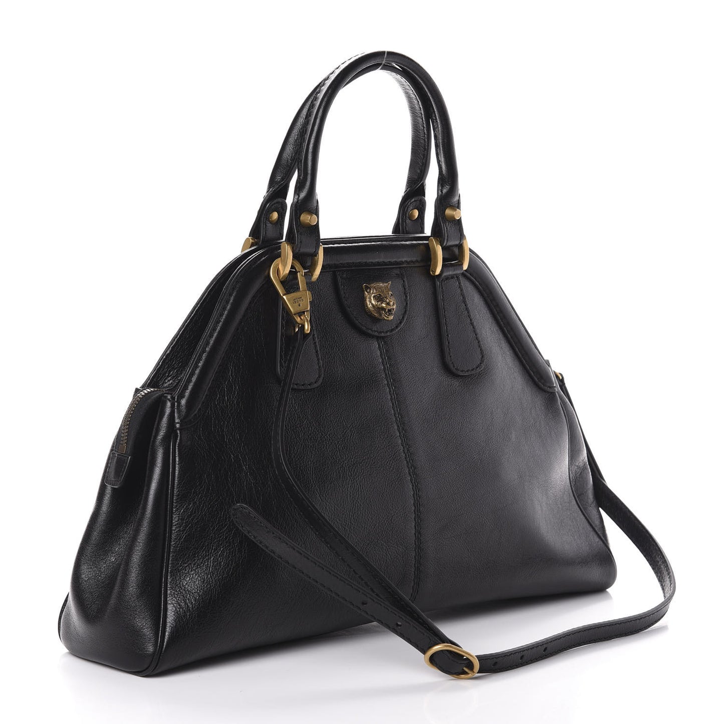 Calfskin Medium Re(Belle) Top Handle Bag Black