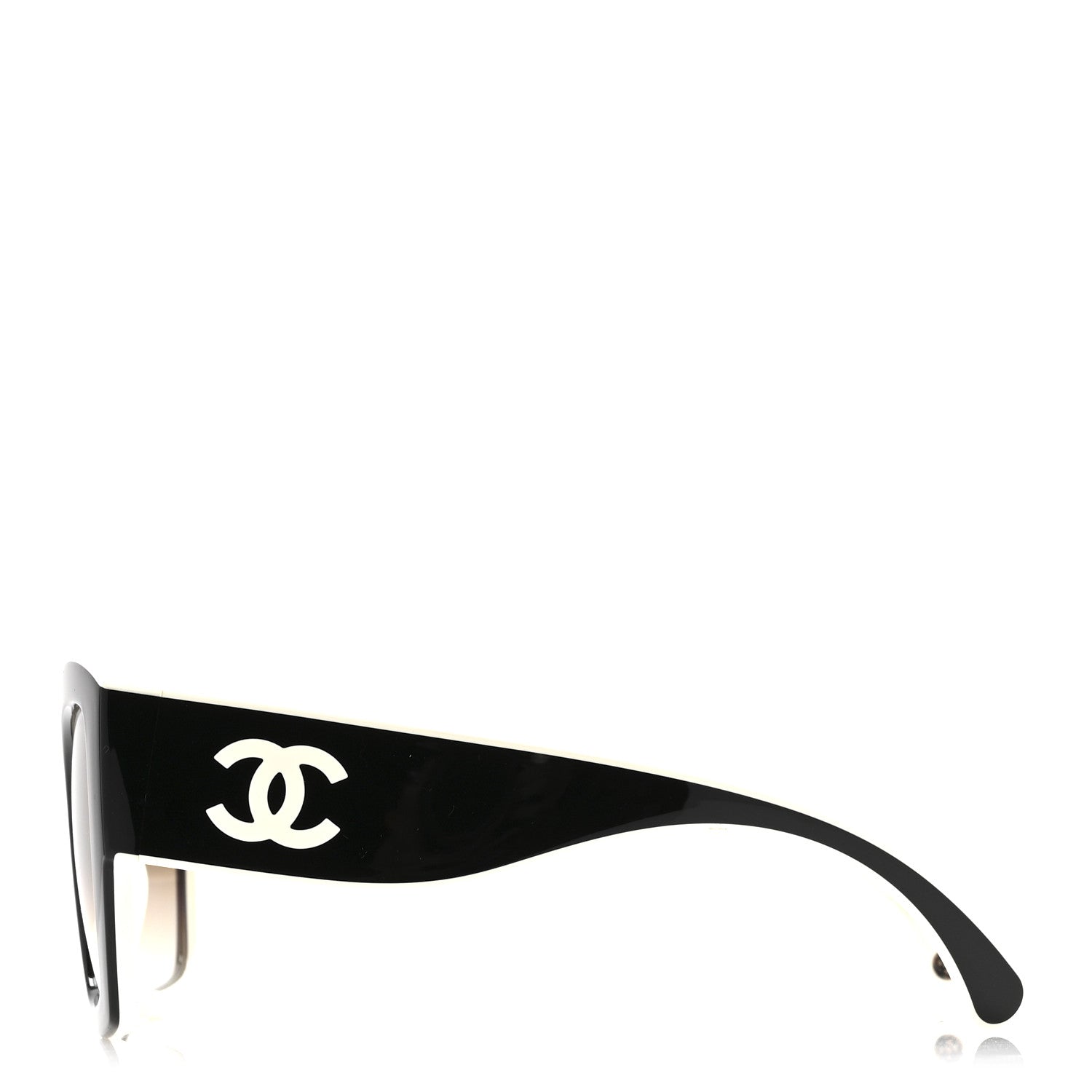 Chanel Acetate Square Sunglasses 6058 Black White 3 of 9