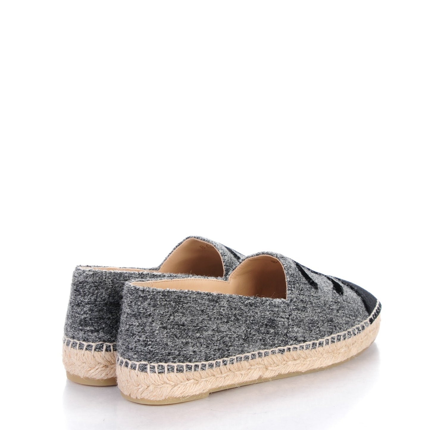 Tweed Velvet CC Espadrilles 38 Grey Black