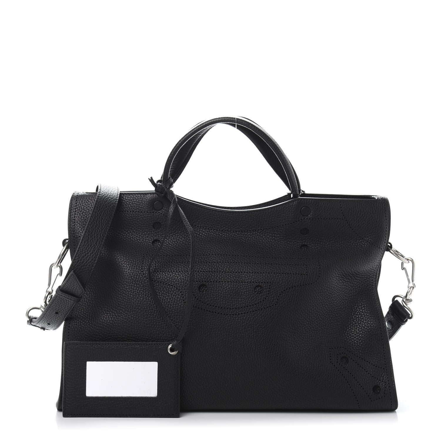 Balenciaga Veau Grana Perforated Blackout Hardware City Black 1 of 11