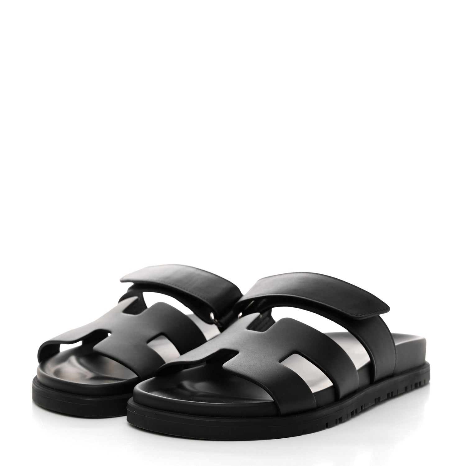 Hermes Calfskin Womens Chypre Sandals 36 Black 3 of 9