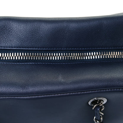 Chanel Calfskin Timeless Duo Bowling Bag Dark Navy Black 10 of 13
