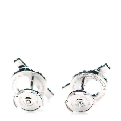 Hermes 18K White Gold Diamond Finesse Earrings 3 of 5