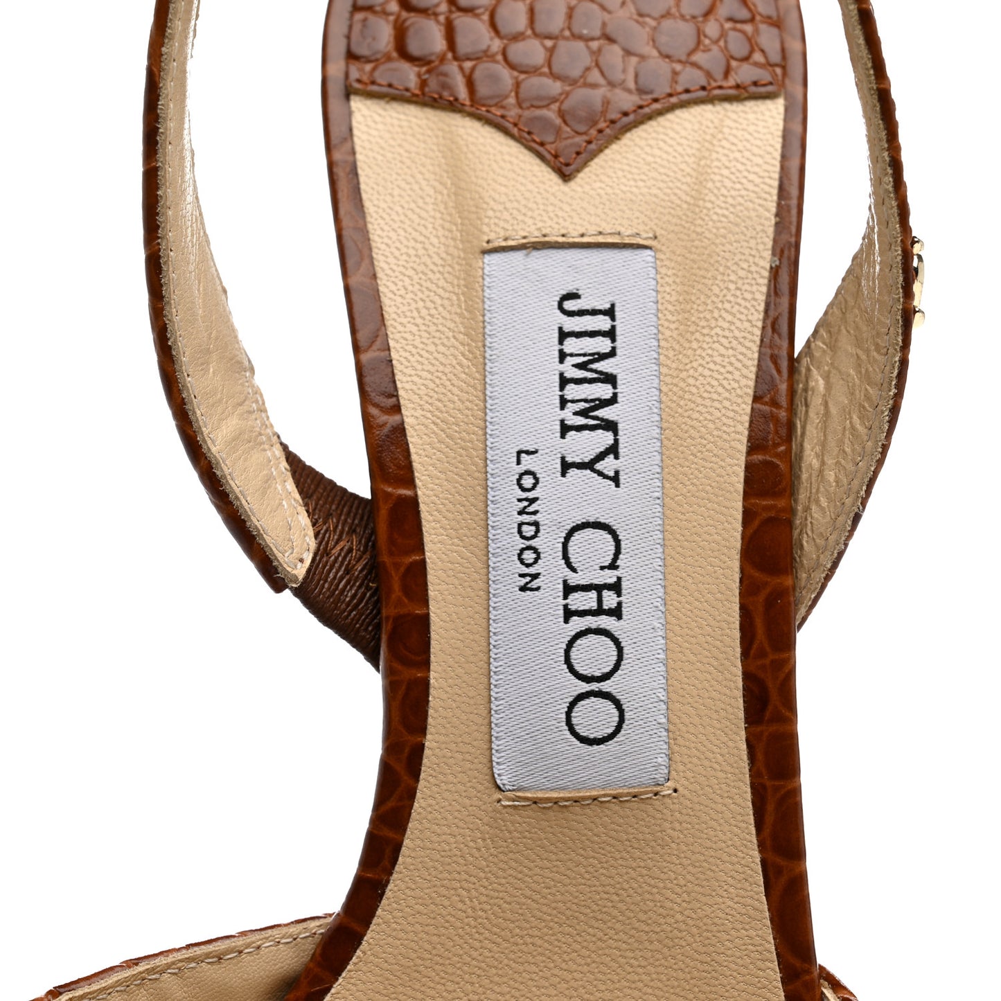 Calfskin Crocodile Embossed Thandi 65 Slingback Pumps 38 Cuoio